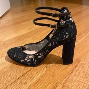 Kate Spade lace wrapped Mary Jane style heels